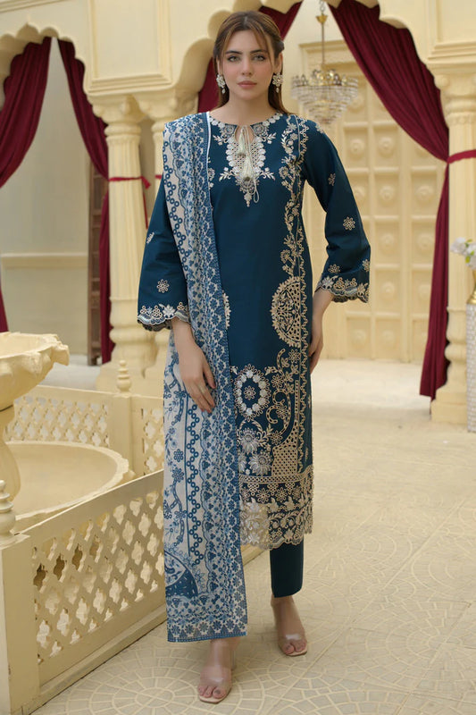 3 Piece Cambric Suit-Embroidered