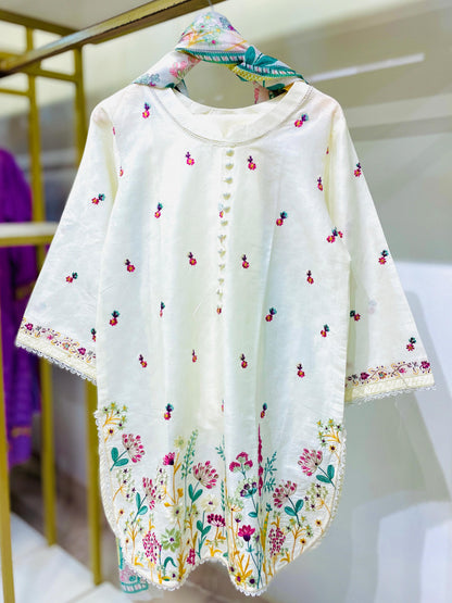 Ladies 3 pcs Multi EMB Lawn suit