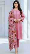 Elegant Rose Embroidered 3-Piece suit