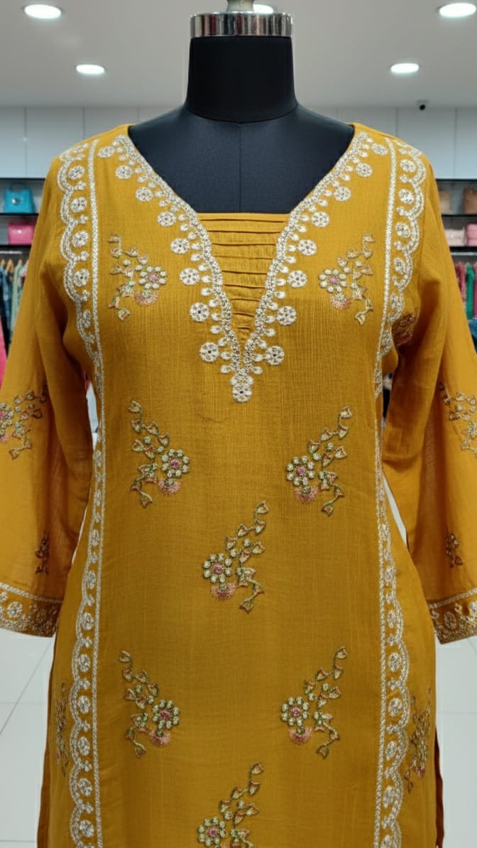 Vintage Mustard floral suit - 3 piece