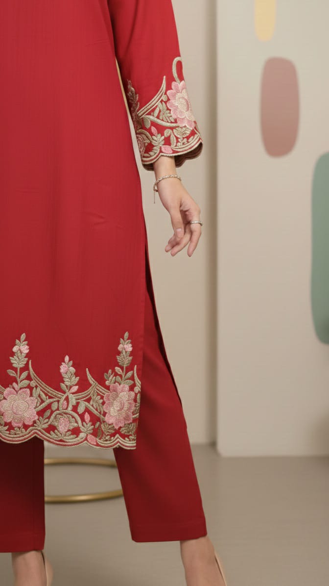 Scarlet Red 2 Piece Suit