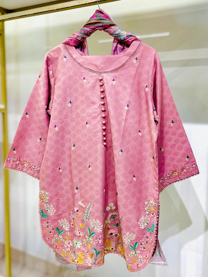 Ladies 3 pcs Multi EMB Lawn suit